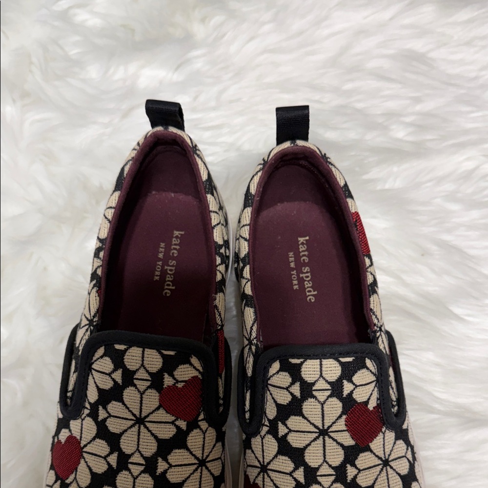Kate Spade Black and Red Floral Sneakers - Picture 2 of 6